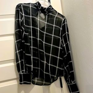 Classic see through top with mock neck. Never worn.